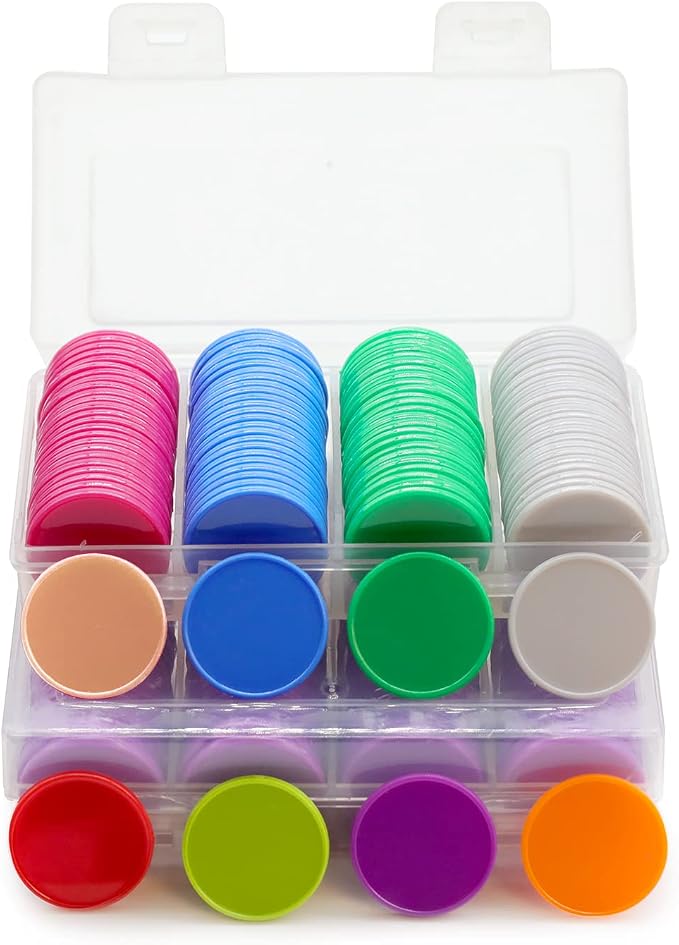 Set of 100 Opaque Plastic Learning Counters Mini Poker Chips Game Tokens - Image 6