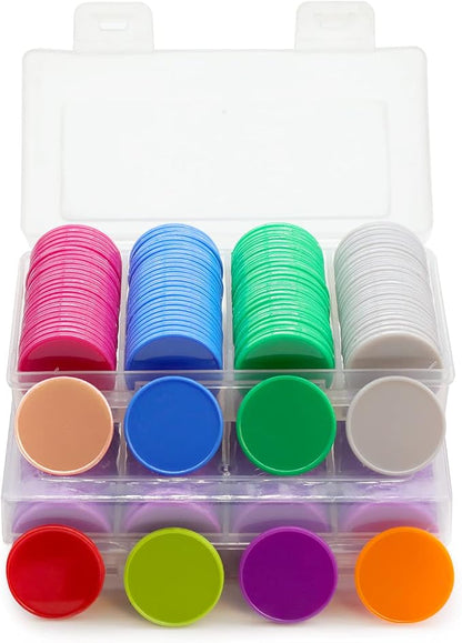 Set of 100 Opaque Plastic Learning Counters Mini Poker Chips Game Tokens - Image 9