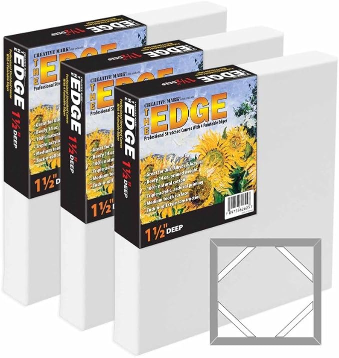 Creative Mark The Edge Deluxe Cotton 1-1/2" Deep Stretched Canvas - Image 2