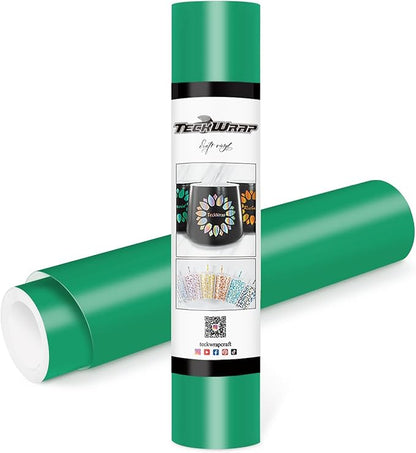 TECKWRAP Permanent Adhesive Vinyl 12" x 10ft, Matte Kelly Green by TECKWRAP