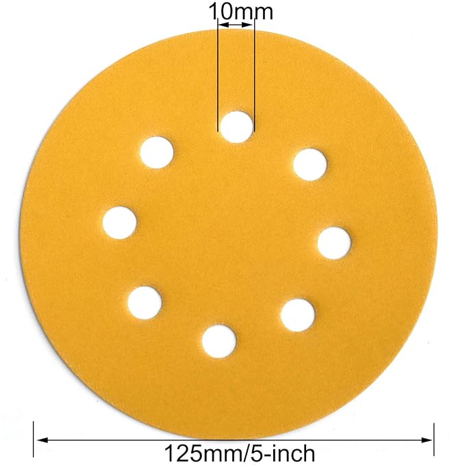5-Inch 8-Hole Hook and Loop Sanding Discs 600-Grit Random Orbit Sandpaper - Image 6