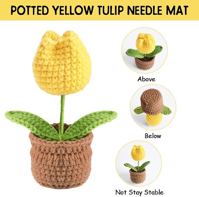 Tulip Pin Cushion, Handmade Knitted Pincushions, Cute Pin Cushions Needle - Image 3