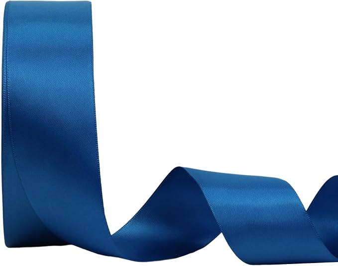 LaRibbons 1 1/2 Inch 50 Yard Double Faced Satin Ribbon, Royal Blue Satin Craft by LaRibbons
