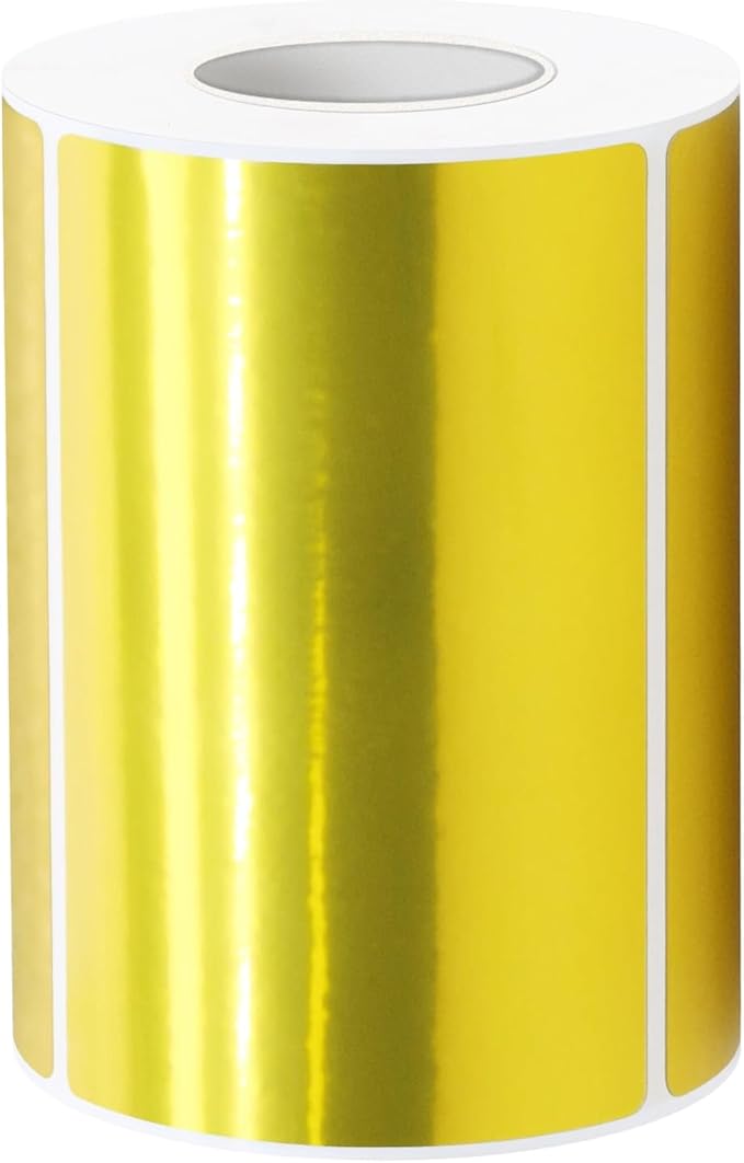 2" x 3" Gold Thermal Label Stickers, Waterproof Thermal Printer Sticker Labels by Yeachlaing