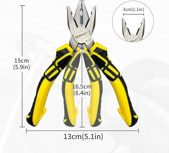 BOOSDEN Linesman Pliers, 6 Inch High Leverage Lineman's Plier, Combination - Image 2