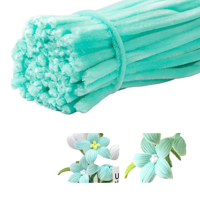 100 Pieces Pipe Cleaners Chenille Stem, Pastel Candy Color Pipe Cleaners Set by RSACCSKY