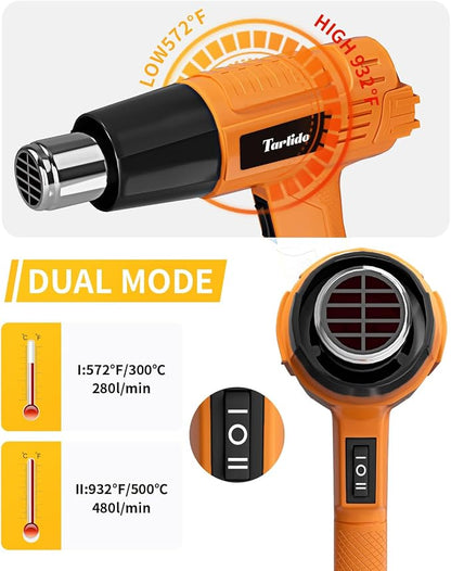 Heat Gun 1500W 572°F-932°F Fast Heating Heavy Duty Hot Air Gun Kit Variable - Image 4