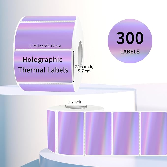 2.25"x1.25" Direct Thermal Labels, Holographic Thermal Printer Labels - Image 2