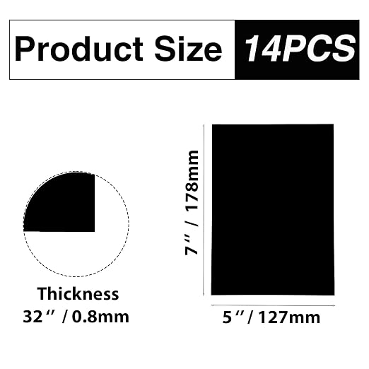 14Pcs Mixed Anodized Aluminum Sheets 5" x 7" x 1/32", 2 of Each: Black - Image 2