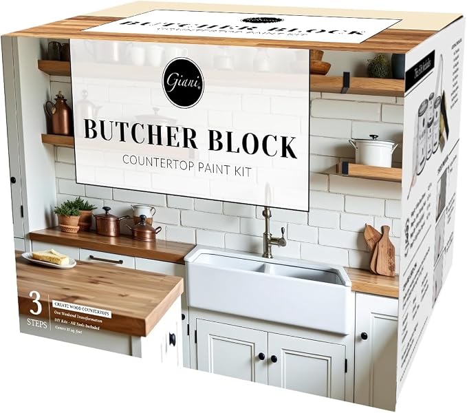 Giani Butcher Block Easy Epoxy Countertop Paint Kit by GianiInc