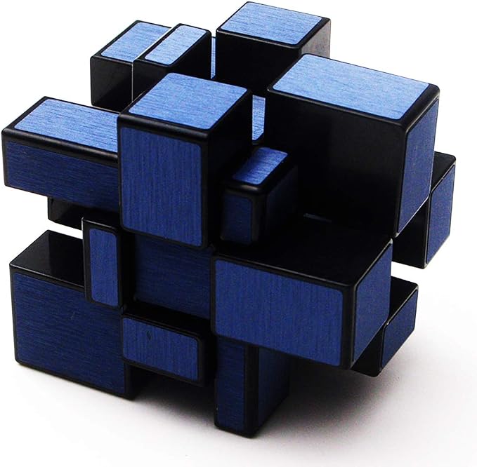 TANCH QIYI Mirror Speed Cube 3x3 Dysmorphism Magic Cube Puzzle Toy Blue by TANCH