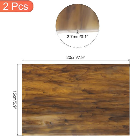 MECCANIXITY 2 Pcs Stained Glass Sheet Mosaic Tile 7.9 Inch x 5.9 Inch Coffee - Image 2