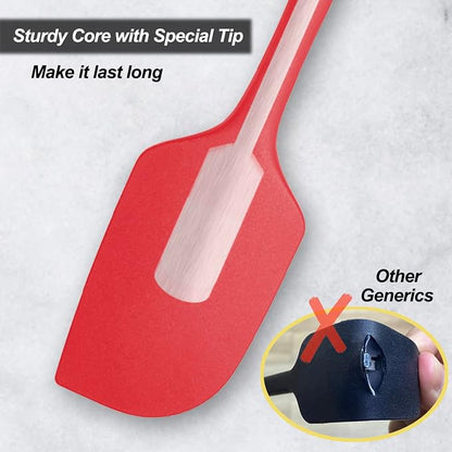 3 Pack Large Silicone Spatula for Kitchen, 600°F Heat resistant Rubber Spatulas - Image 4