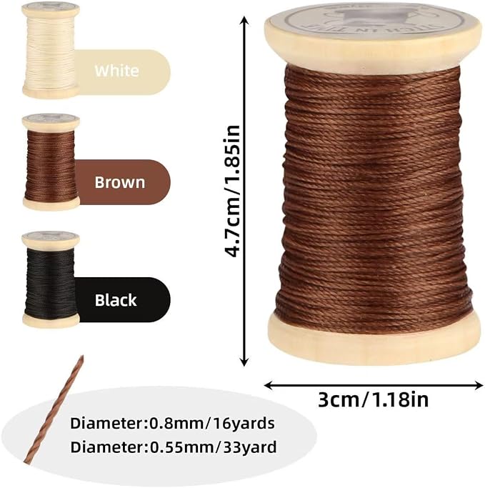 Natural Waxed Thread, 0.55mm/0.8mm, Wax Thread - Image 2