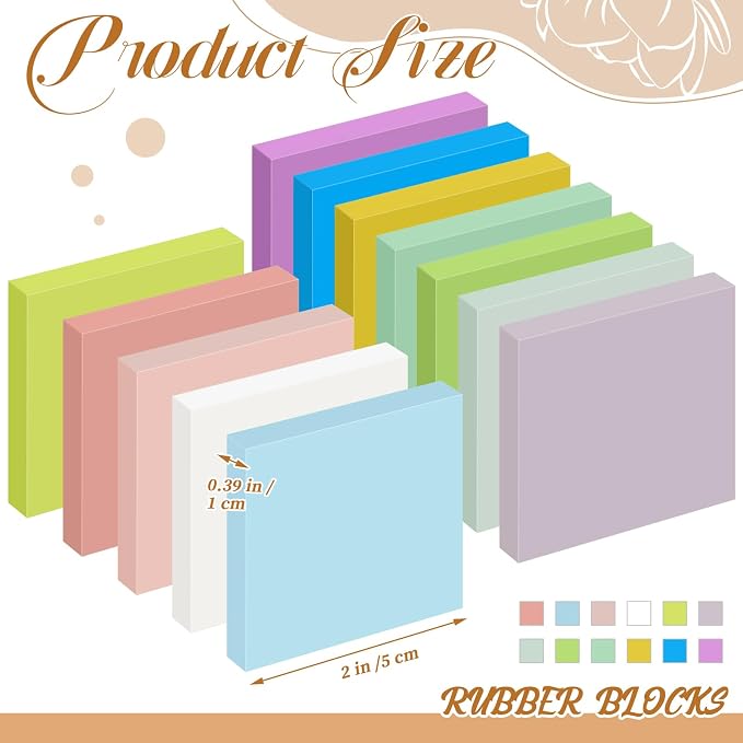 Frienda 24 Pcs 2" x 2" Rubber Carving Blocks Linoleum Blocks - Image 2
