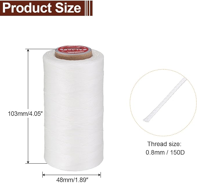 uxcell Flat Leather Sewing Waxed Thread, 270m / 295 Yards Polyester Wax String - Image 2