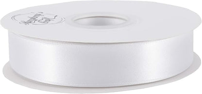 Satin Ribbon 1 Inch White Double Faced - Image 3