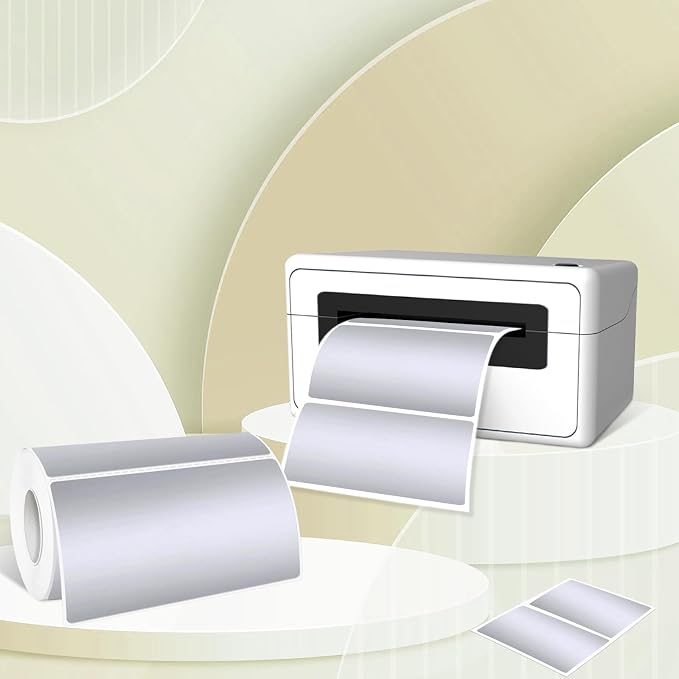 2" x 4" Silver Thermal Label Stickers, Waterproof Thermal Printer Sticker Labels - Image 3