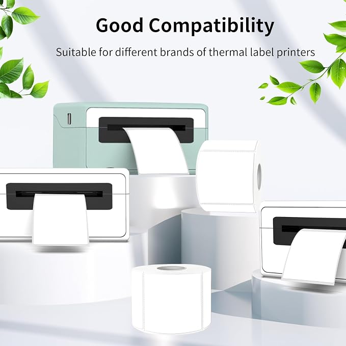 White Square Thermal Labels Stickers 3 x 3 Inch, Self-Adhesive Waterproof - Image 4