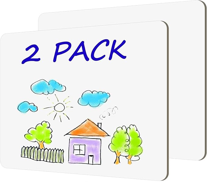 White Board Dry Erase Boards Classroom Pack Mini White Boards 9" x12” Double by fwipiyo