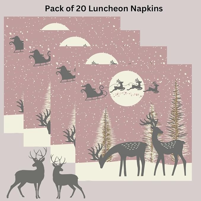 20-ct 13x13 Christmas Paper Decoupage Napkins, 3-Ply Servilletas Tissue Napkin - Image 2