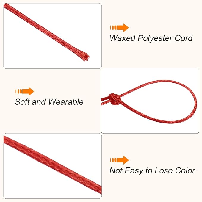 MECCANIXITY Waxed Cord 0.5mm Waxed Polyester Cord 175 Yard Wax String - Image 3