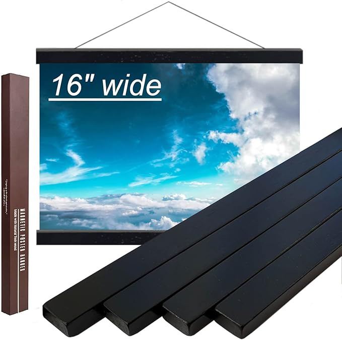 16" Sturdy Magnetic Poster Hanger Frame, Wooden Poster Frame 16x20 16x22 16x24 by DACRIHOME