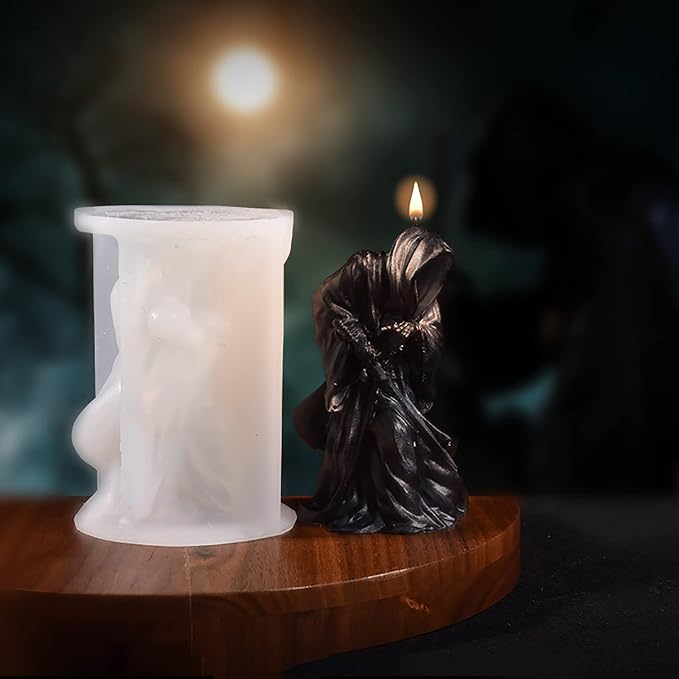 6 Inch Shadow Man Candle Mold Skull Head Candle Mold Skull Candle Making Molds - Image 3