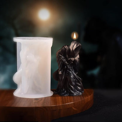 6 Inch Shadow Man Candle Mold Skull Head Candle Mold Skull Candle Making Molds - Image 3