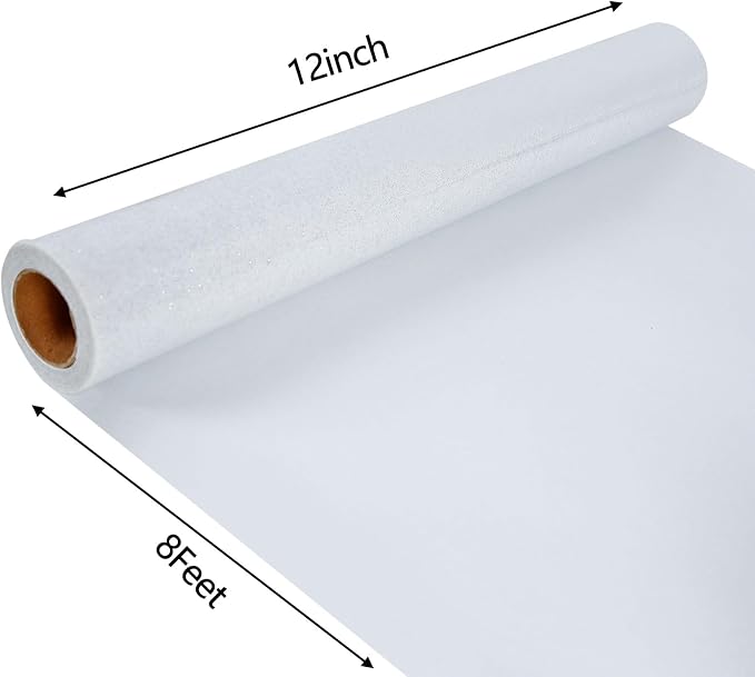 FUNKAKA Glitter White HTV Heat Transfer Vinyl Rolls - Image 2