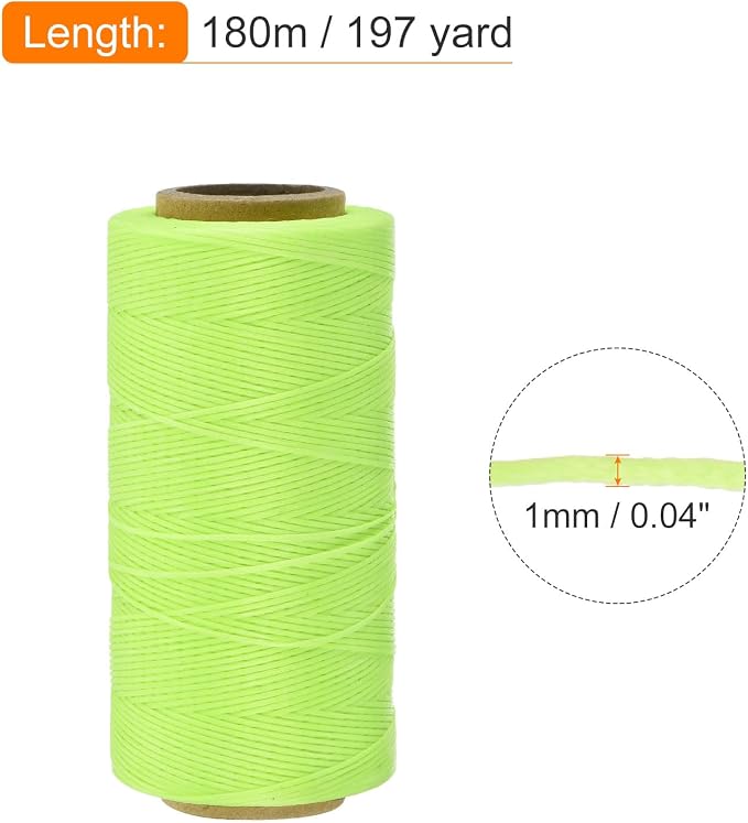 MECCANIXITY Waxed Thread, 197 Yard 1mm 210D Flat Wax Thread Polyester Waxed - Image 2