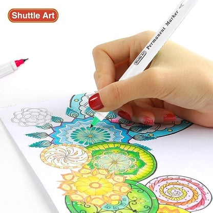Shuttle Art Permanent Marker, 30 Colors Ultra Fine Point, Works on Plastic - Image 6