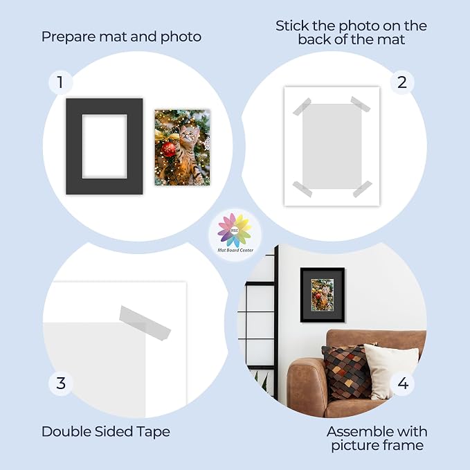 Mat Board Center, 8x10 for 5x7 Black Mats - Image 5