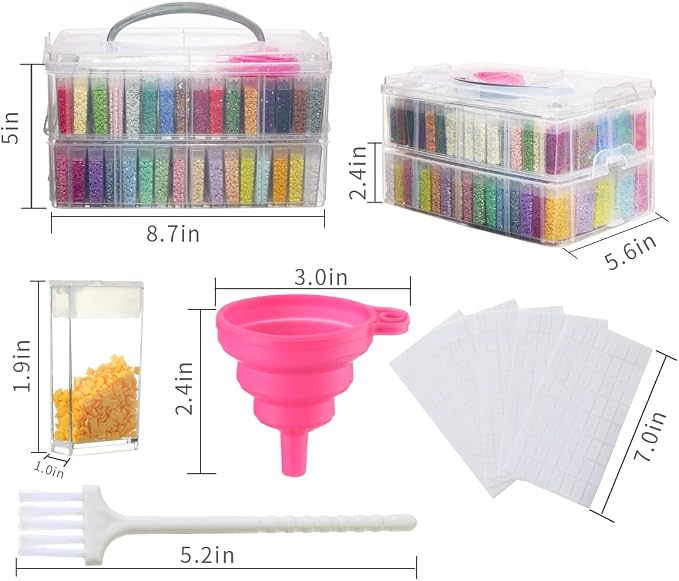 Douorgan 2-Tier Diamond Painting Storage Containers Portable Bead Organizer and - Image 4