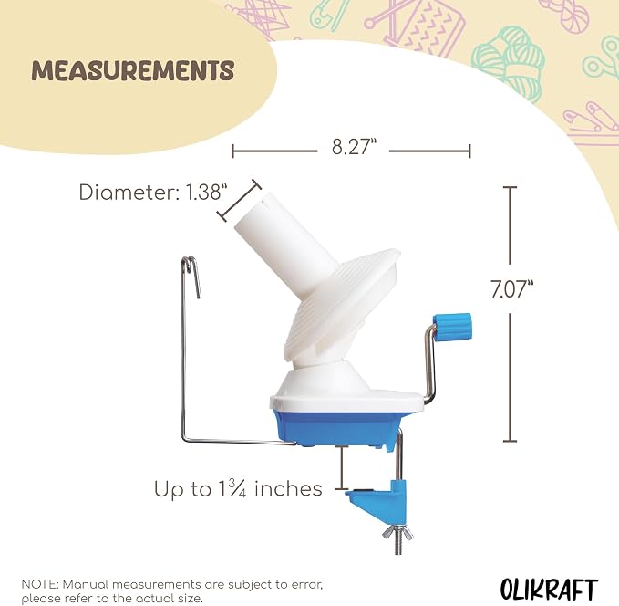 Olikraft Manual Yarn Winder | Yarn Ball Winder, Baller Crochet Spinner - Image 4
