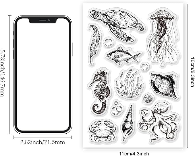 Summer Ocean Sea Turtle Clear Stamps - Image 2