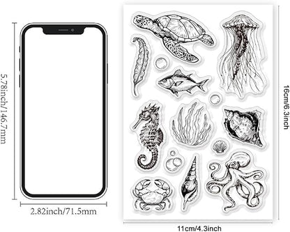 Summer Ocean Sea Turtle Clear Stamps - Image 2
