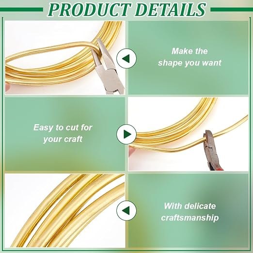 BENECREAT 9.84 Feet Bare Solid Brass Wire, 6 Gauge Round Soft Brass Wire Pure - Image 4