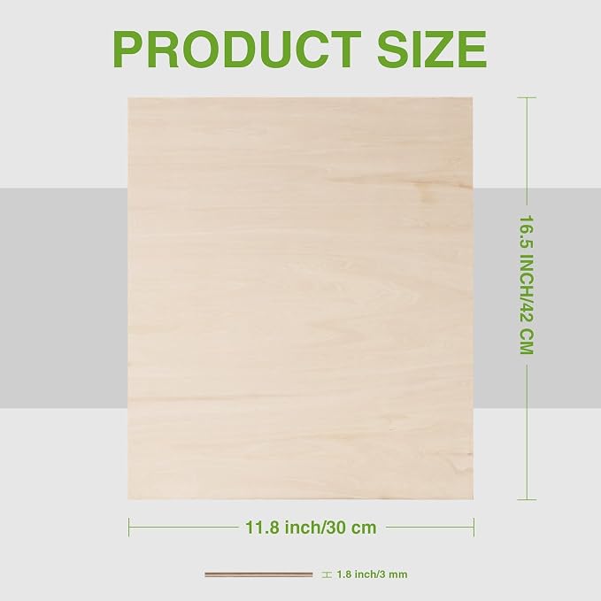 ROBOTIME 6-Pack Laser Wood Sheets 1/8" - Image 3