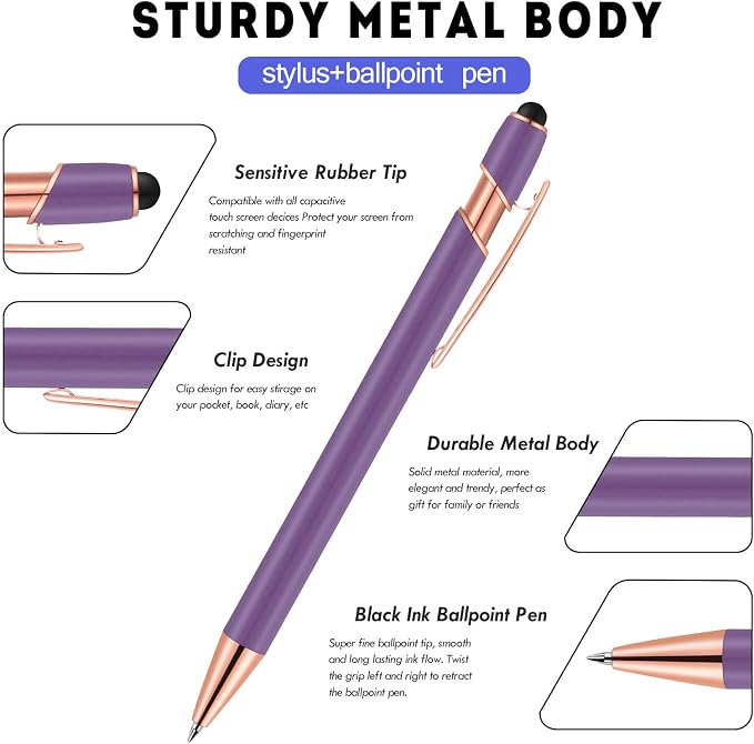 12 PCS 2 in 1 Stylus Ballpoint Pen - Image 3
