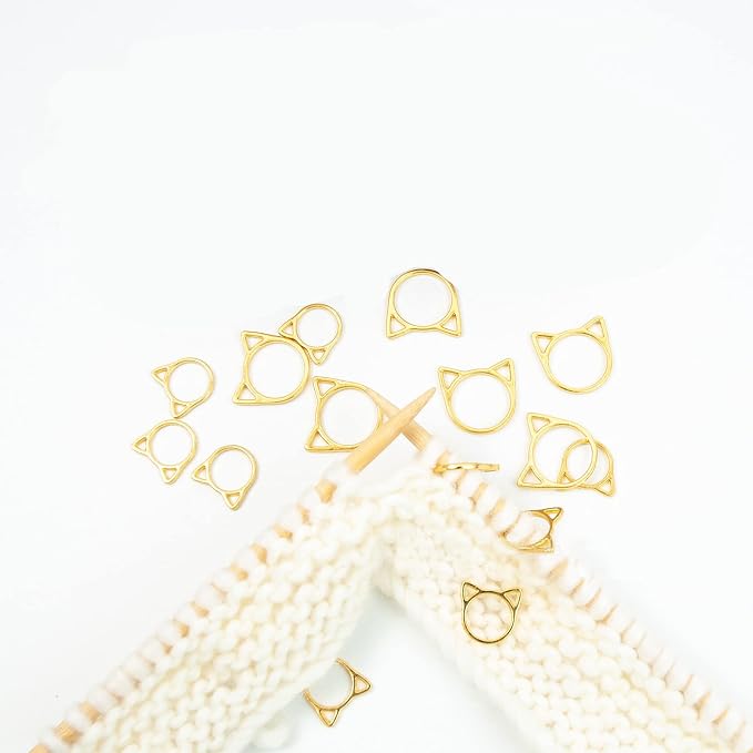 Hilsayum 30PCS Cat Stitch Marker Knitting Stitch Markers Metal Crochet Markers - Image 6