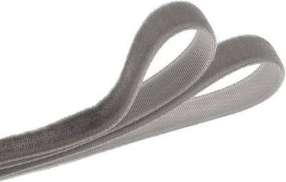 Vintage Silver Velvet Ribbon, 3/8 Inch X 25Yd - Image 3
