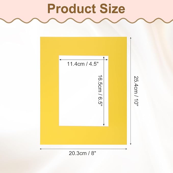 Picture Mats, 8 x 10 for 5 x 7 Pictures Acid Free White Core Bevel Cut Frame - Image 2
