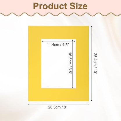 Picture Mats, 8 x 10 for 5 x 7 Pictures Acid Free White Core Bevel Cut Frame - Image 2
