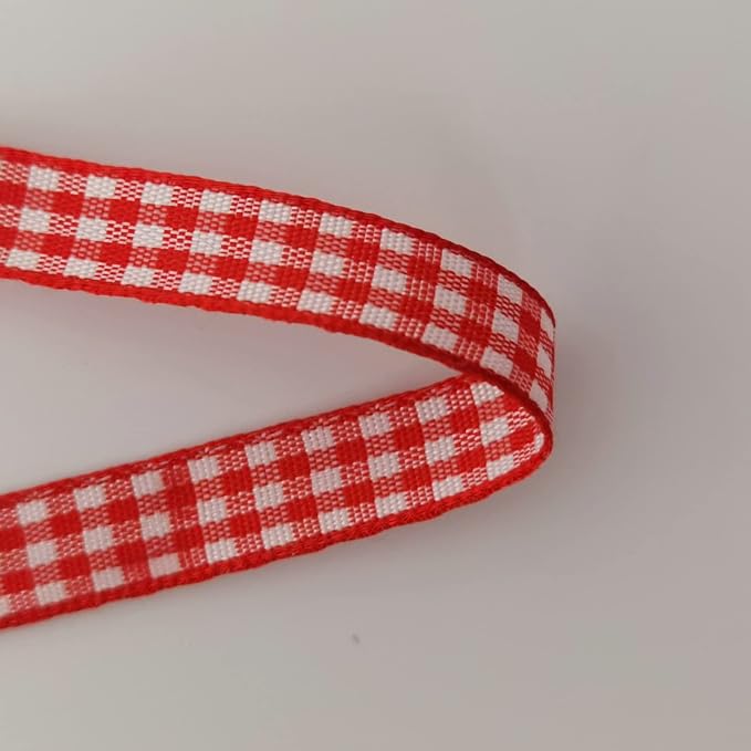 Red and White Gingham Ribbon 25 Yards Each Roll 100% Polyester - Image 8