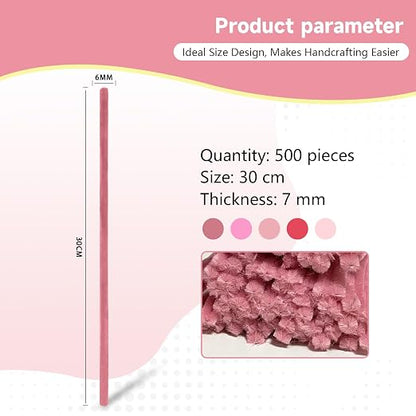 Pipe Cleaners Craft 500PCS 5 Colors Pastel Pink Pipe Cleaners Bulk 30CM Limpia - Image 5