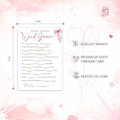 Wedding Shower Games Cards, Bridal Shower Word Game, Bridal Shower Games 25 - Image 2