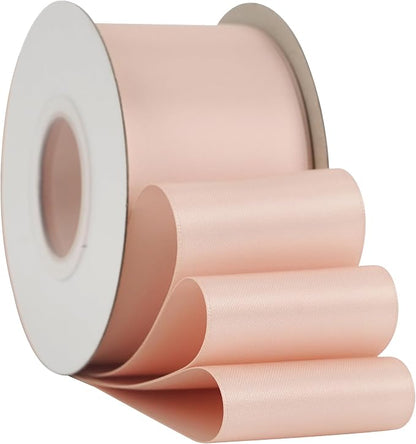 HUIHUANG Rose Gold Satin Ribbon 2 inch Wide Double Faced Satin Ribbon Rose Gold - Image 6