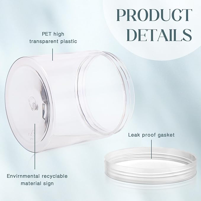 SATINIOR 12 Pack 16 oz Plastic Container Jars - Image 3