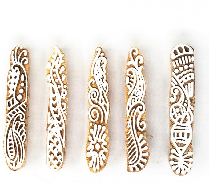 Hashcart Wooden Indian Traditional Design Printing Stamps/Blocks - Image 2